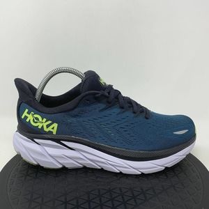 Hoka One One Mens Clifton 8 Running Shoes Size 8 Wide Blue Sneakers Training Gym